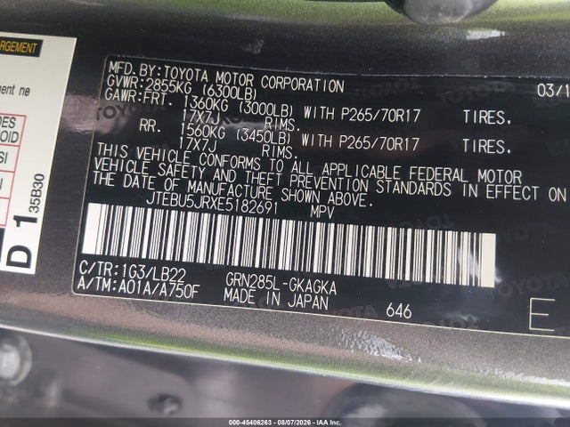 Продажа на аукционе авто 2014 Toyota 4runner Sr5 Premium, vin: JTEBU5JRXE5182691, номер лота: 45406263