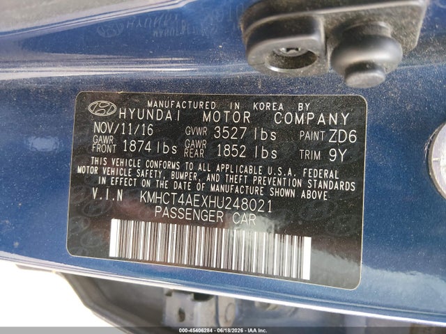 Hyundai ACCENT SE 2017 KMHCT4AEXHU248021 Image 9