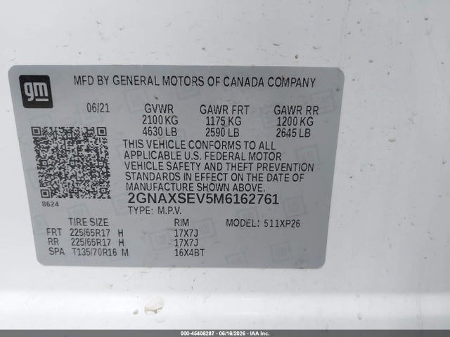 Chevrolet Equinox Awd Ls 2021 2GNAXSEV5M6162761 Image 9