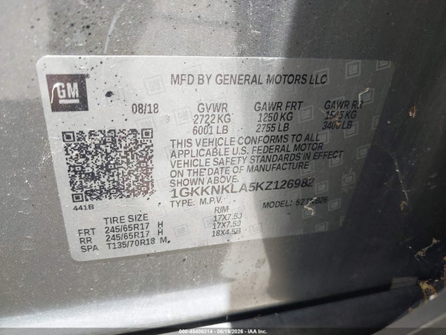1GKKNKLA5KZ126982 GMC Acadia Sle-1