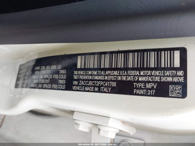 Aukcja sprzedaży 2015 Jeep Renegade Trailhawk, vin: ZACCJBCT2FPC41766, numer aukcji: 45406339