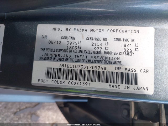 Продаж на аукціоні авто 2013 Mazda Mazda3 I Sport, vin: JM1BL1U70D1705748, номер лоту: 45406494