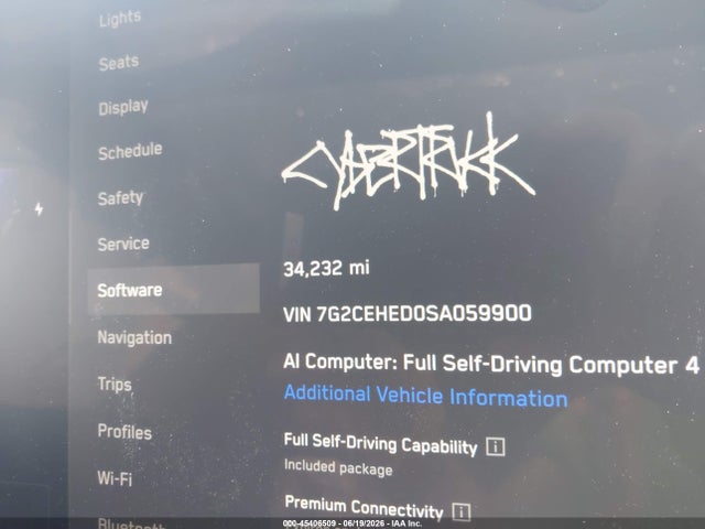 Aukcja sprzedaży 2025 Tesla Cybertruck All-wheel Drive, vin: 7G2CEHED0SA059900, numer aukcji: 45406509