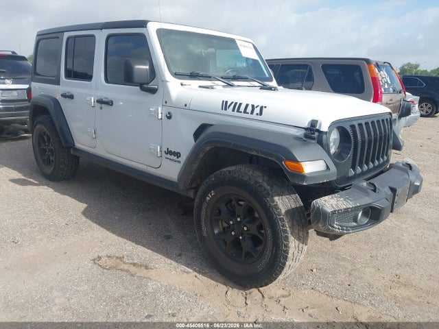Auction sale of the 2021 Jeep Wrangler Unlimited Willys 4x4, vin: 1C4HJXDG8MW649984, lot number: 45406516
