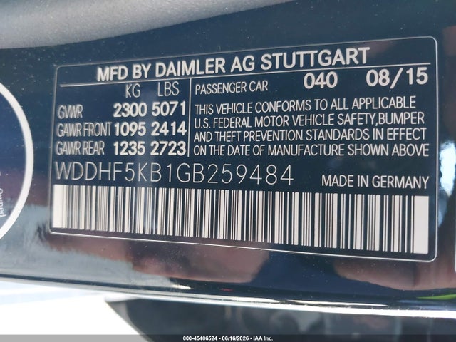 WDDHF5KB1GB259484 Mercedes-Benz E 350