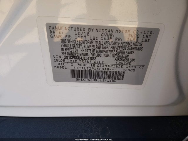 Nissan KICKS SR 2018 3N1CP5CU4JL541886 Image 9