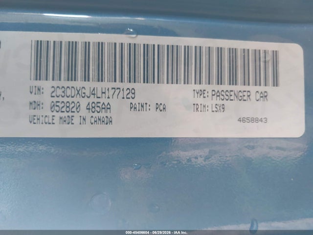 Продаж на аукціоні авто 2020 Dodge Charger Scat Pack Rwd, vin: 2C3CDXGJ4LH177129, номер лоту: 45406604