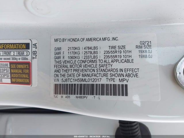 5J8TC1H59ML012017 Acura Rdx Technology Package