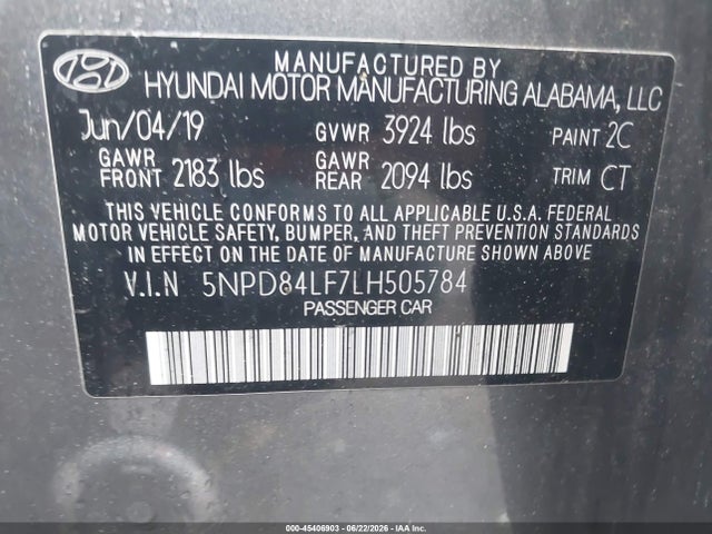 Hyundai Elantra Value Edition 2020 5NPD84LF7LH505784 Image 9