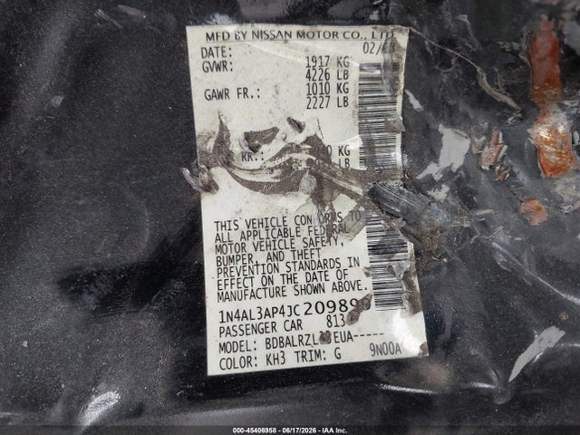 1N4AL3AP4JC209899 Nissan Altima 2.5 Sl