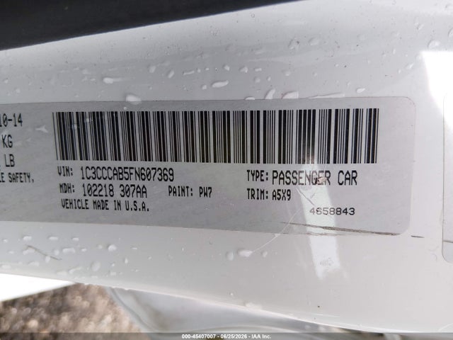Aukcja sprzedaży 2015 Chrysler 200 Limited, vin: 1C3CCCAB5FN607369, numer aukcji: 45407007