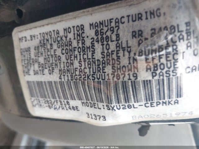 Auction sale of the 1997 Toyota Camry Le, vin: 4T1BG22K5VU170719, lot number: 45407027