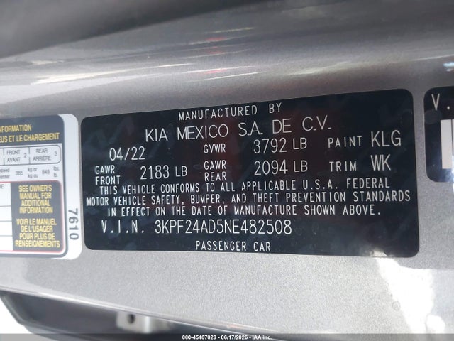 KIA Forte Lxs 2022 3KPF24AD5NE482508 Image 9