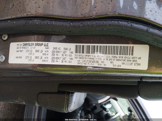 Продажа на аукционе авто 2015 Jeep Cherokee Latitude, vin: 1C4PJMCS6FW551961, номер лота: 45407033