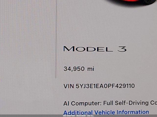 Tesla Model 3 Rear-wheel Drive 2023 5YJ3E1EA0PF429110 Image 14