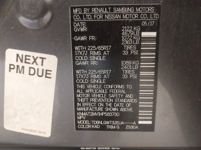 Nissan ROGUE SV 2017 KNMAT2MV1HP583730 Image 9