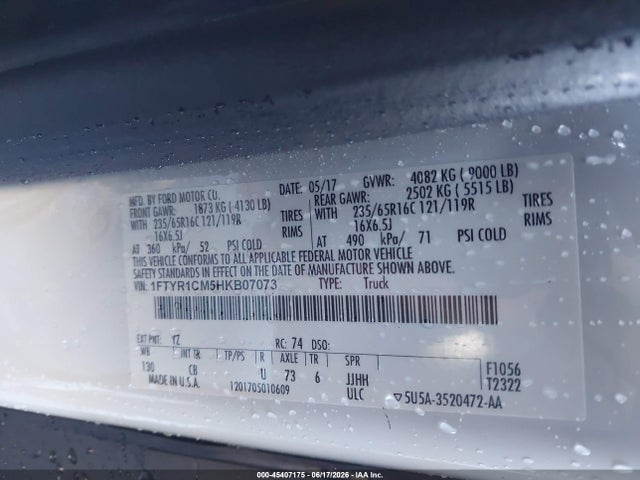 Ford Transit-250 2017 1FTYR1CM5HKB07073 Image 9
