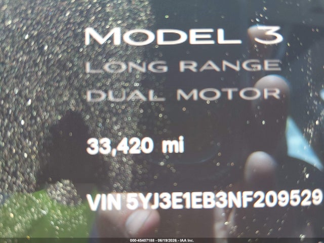 Продажа на аукционе авто 2022 Tesla Model 3 Long Range Dual Motor All-wheel Drive, vin: 5YJ3E1EB3NF209529, номер лота: 45407188