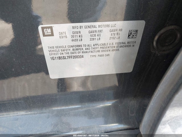 Chevrolet MALIBU LS 2015 1G11B5SL7FF268304 Image 9