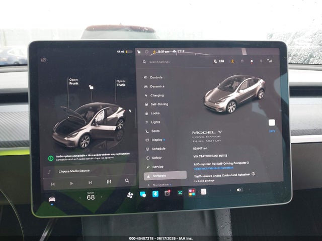45407318 :رقم المزاد ، 7SAYGDEE3NF401113 vin ، 2022 Tesla Model Y Long Range Dual Motor All-wheel Drive مزاد بيع