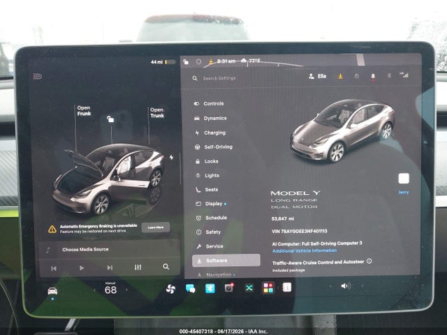 45407318 :رقم المزاد ، 7SAYGDEE3NF401113 vin ، 2022 Tesla Model Y Long Range Dual Motor All-wheel Drive مزاد بيع