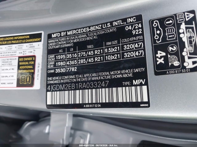 4JGDM2EB1RA033247 Mercedes-Benz Eqs 450 Suv 4matic