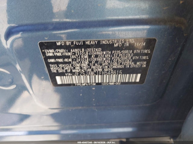 Subaru Forester 2.5i Touring 2015 JF2SJAWC1FH548615 Image 9