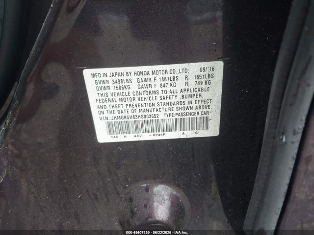 Продажа на аукционе авто 2017 Honda Fit Ex-l, vin: JHMGK5H83HS003652, номер лота: 45407359