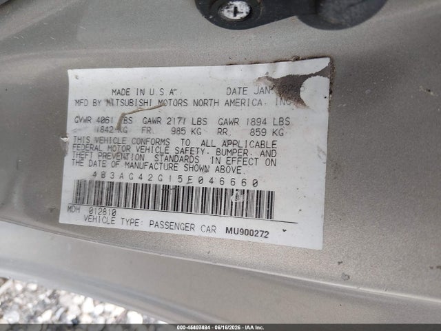 45407484 :رقم المزاد ، 4B3AG42G15E046660 vin ، 2005 Dodge Stratus Cpe Sxt مزاد بيع