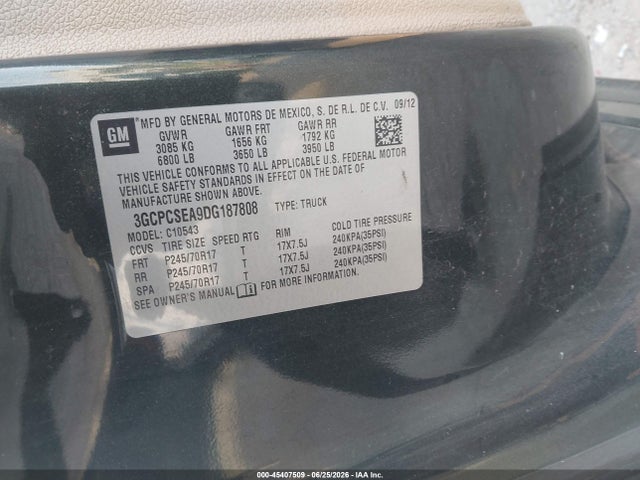 Продаж на аукціоні авто 2013 Chevrolet Silverado 1500 Lt, vin: 3GCPCSEA9DG187808, номер лоту: 45407509