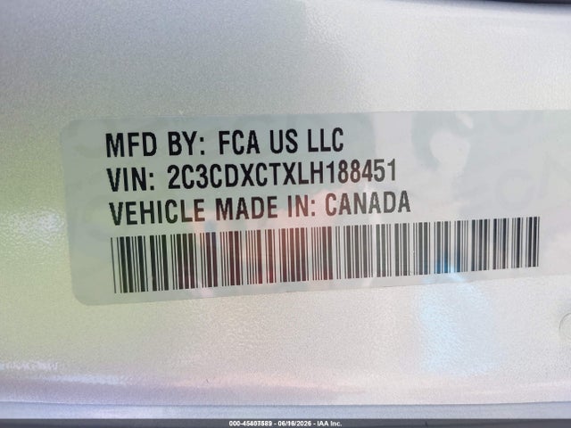 2C3CDXCTXLH188451 Dodge Charger R/t Rwd