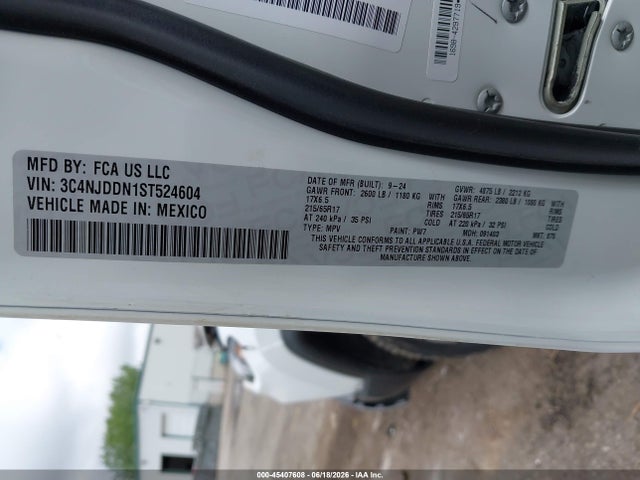 45407608 :رقم المزاد ، 3C4NJDDN1ST524604 vin ، 2025 Jeep Compass Trailhawk 4x4 مزاد بيع