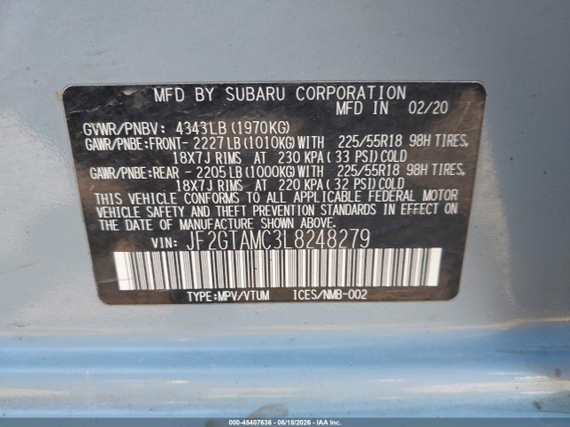 JF2GTAMC3L8248279 Subaru Crosstrek Limited