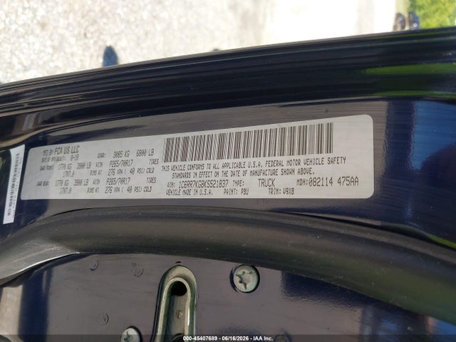 45407689 :رقم المزاد ، 1C6RR7KG8KS521837 vin ، 2019 Ram 1500 Classic Tradesman  4x4 5'7 Box مزاد بيع