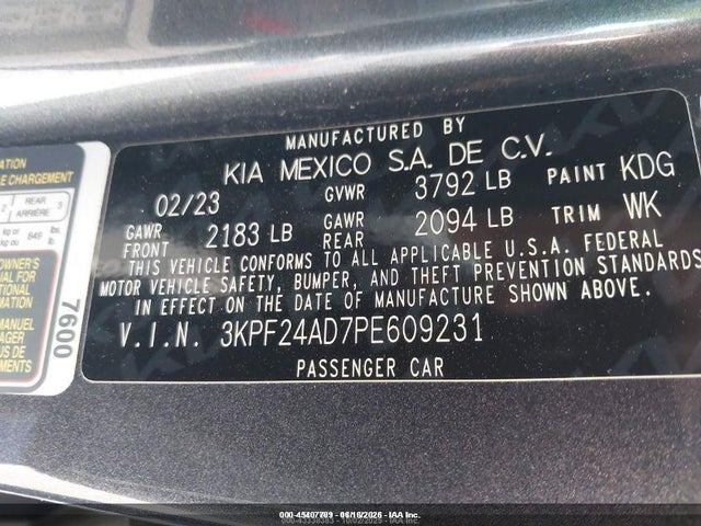KIA FORTE LX 2023 3KPF24AD7PE609231 Image 9