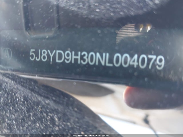 Aukcja sprzedaży 2022 Acura Mdx Standard, vin: 5J8YD9H30NL004079, numer aukcji: 45407768