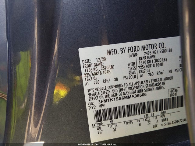 3FMTK1SS6MMA06606 Ford Mustang Mach-e Select