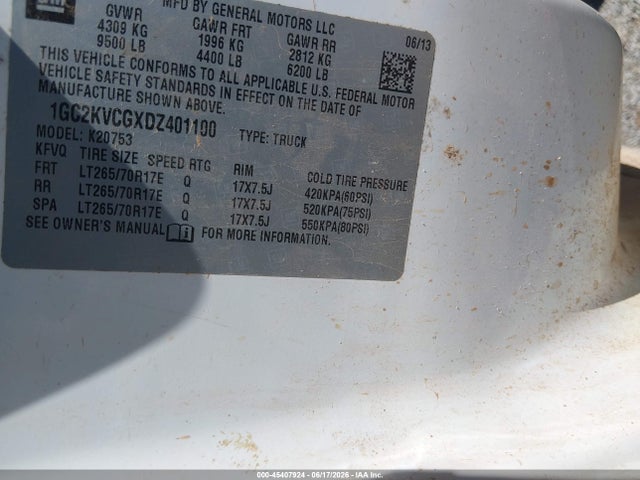 Продаж на аукціоні авто 2013 Chevrolet Silverado 2500hd Work Truck, vin: 1GC2KVCGXDZ401100, номер лоту: 45407924