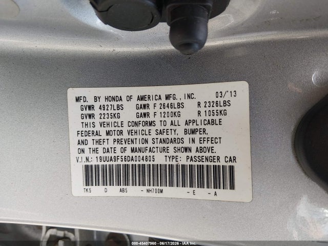 Aukcja sprzedaży 2013 Acura Tl 3.7, vin: 19UUA9F56DA004805, numer aukcji: 45407960