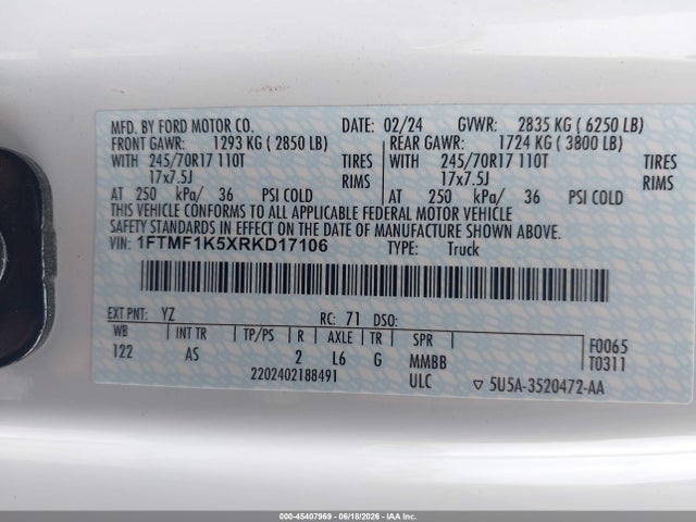 Ford F-150 Xl 2024 1FTMF1K5XRKD17106 Image 9