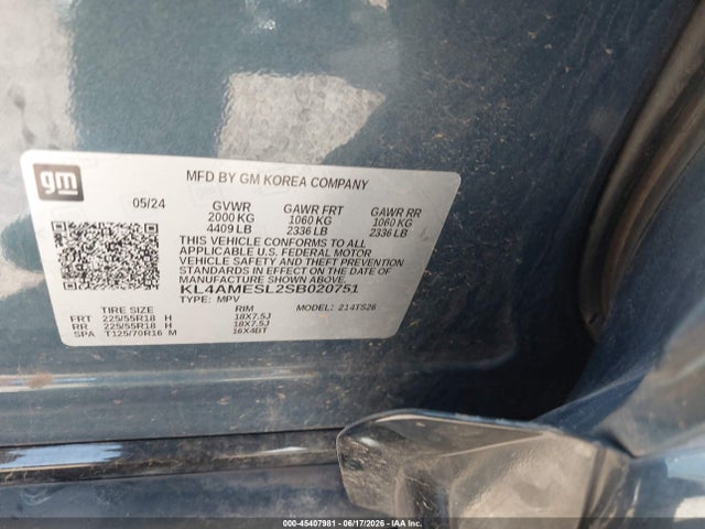 45407981 :رقم المزاد ، KL4AMESL2SB020751 vin ، 2025 Buick Encore Gx Sport Touring Awd مزاد بيع