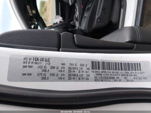 Aukcja sprzedaży 2019 Jeep Grand Cherokee Limited 4x4, vin: 1C4RJFBG2KC683600, numer aukcji: 45407992