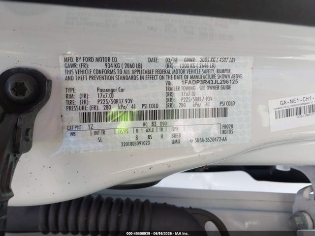 Ford FOCUS ELECTRIC 2018 1FADP3R43JL296125 Image 9