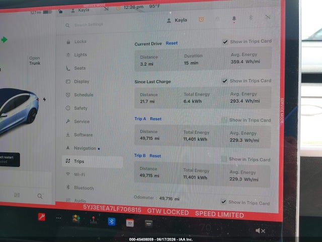 Продаж на аукціоні авто 2020 Tesla Model 3 Standard Range Plus Rear-wheel Drive/standard Range Rear-wheel Drive, vin: 5YJ3E1EA7LF706815, номер лоту: 45408059