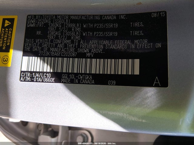 Lexus RX 350 2015 2T2ZK1BA6FC202087 Image 9