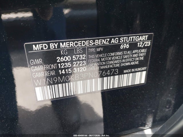 W1N9M0KB3PN076473 Mercedes-Benz Eqb 300 Suv 4matic