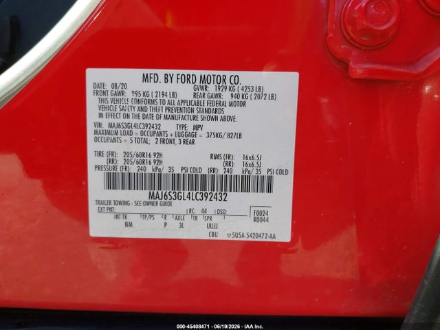 Ford Ecosport Se 2020 MAJ6S3GL4LC392432 Image 9