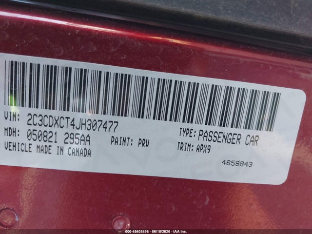 Aukcja sprzedaży 2018 Dodge Charger R/t Rwd, vin: 2C3CDXCT4JH307477, numer aukcji: 45408496