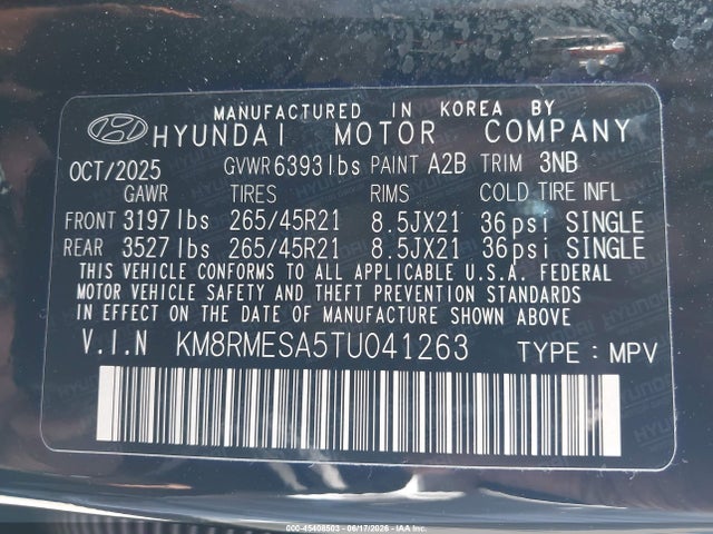 Hyundai Palisade Hev Calligraphy 2026 KM8RMESA5TU041263 Image 9