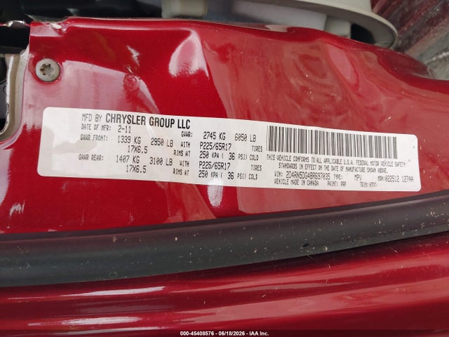 Aukcja sprzedaży 2011 Dodge Grand Caravan Crew, vin: 2D4RN5DG4BR697035, numer aukcji: 45408576